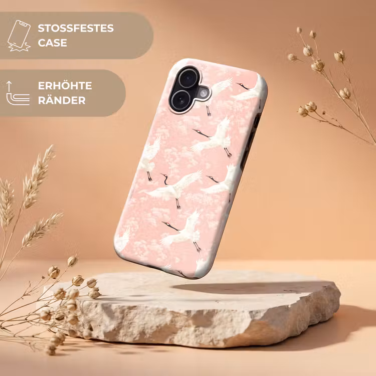 Kraanvogels - Bloesem - Roze Toughcase MagSafe Apple iPhone 17 klein 1017 -USP_RandenV_DE