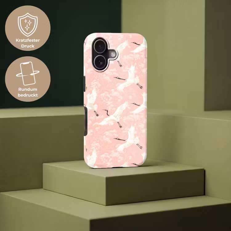 Kraanvogels - Bloesem - Roze Toughcase MagSafe Apple iPhone 17 klein 1017 -USP_PrintM_DE