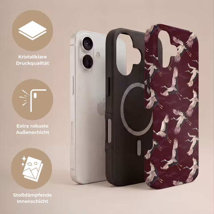 Kraanvogels - Klassiek - Bordeaux Toughcase MagSafe Apple iPhone 17 klein 1017 -USP_Lagen_DE