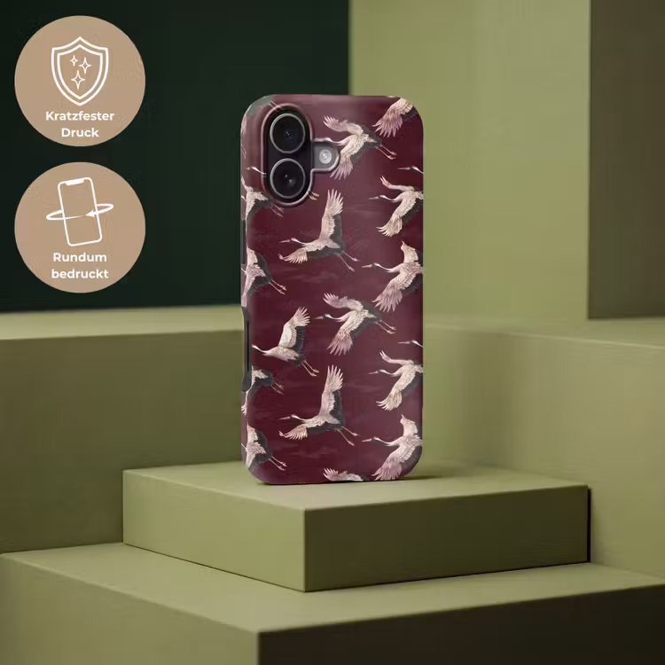 Kraanvogels - Klassiek - Bordeaux Toughcase MagSafe Apple iPhone 17 klein 1017 -USP_PrintM_DE