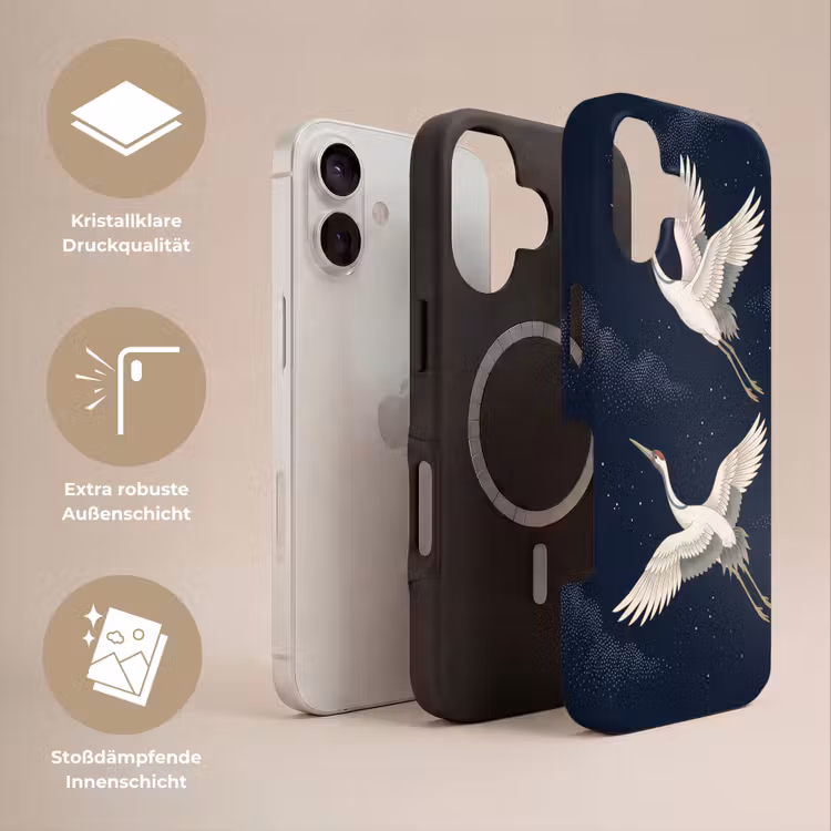 Kraanvogels - Nachthemel - Blauw Toughcase MagSafe Apple iPhone 17 klein -USP_Lagen_DE