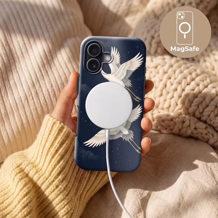 Kraanvogels - Nachthemel - Blauw Toughcase MagSafe Apple iPhone 17 klein -USP_MagsafeV
