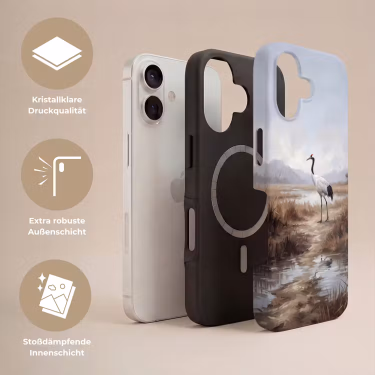 Kraanvogel - Natuur - Realistisch Toughcase MagSafe Apple iPhone 17 klein -USP_Lagen_DE
