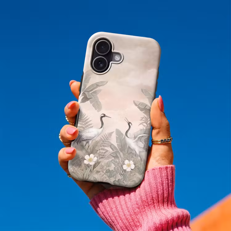 Kraanvogels - Natuur - Roze Toughcase MagSafe Apple iPhone 17 klein -Sfeer1V