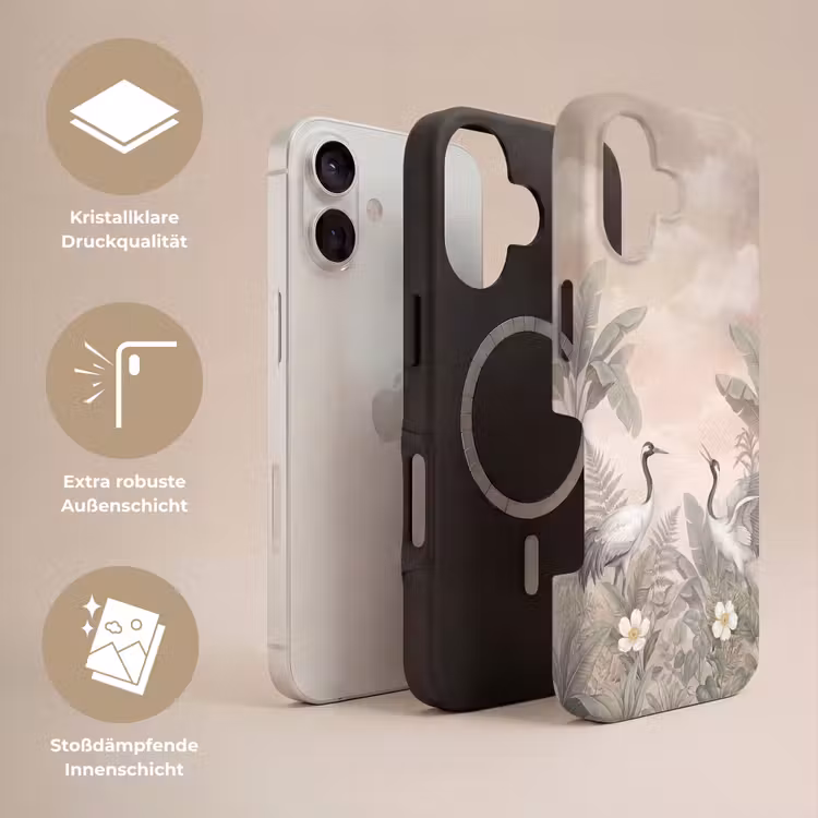 Kraanvogels - Natuur - Roze Toughcase MagSafe Apple iPhone 17 klein -USP_Lagen_DE