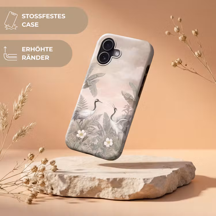 Kraanvogels - Natuur - Roze Toughcase MagSafe Apple iPhone 17 klein -USP_RandenV_DE