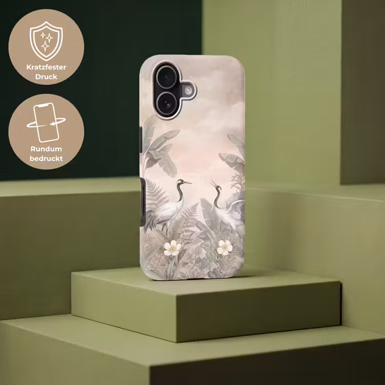 Kraanvogels - Natuur - Roze Toughcase MagSafe Apple iPhone 17 klein -USP_PrintM_DE