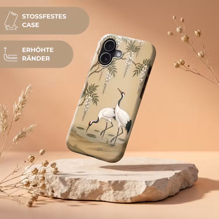 Kraanvogels - Water - Beige Toughcase MagSafe Apple iPhone 17 klein -USP_RandenV_DE