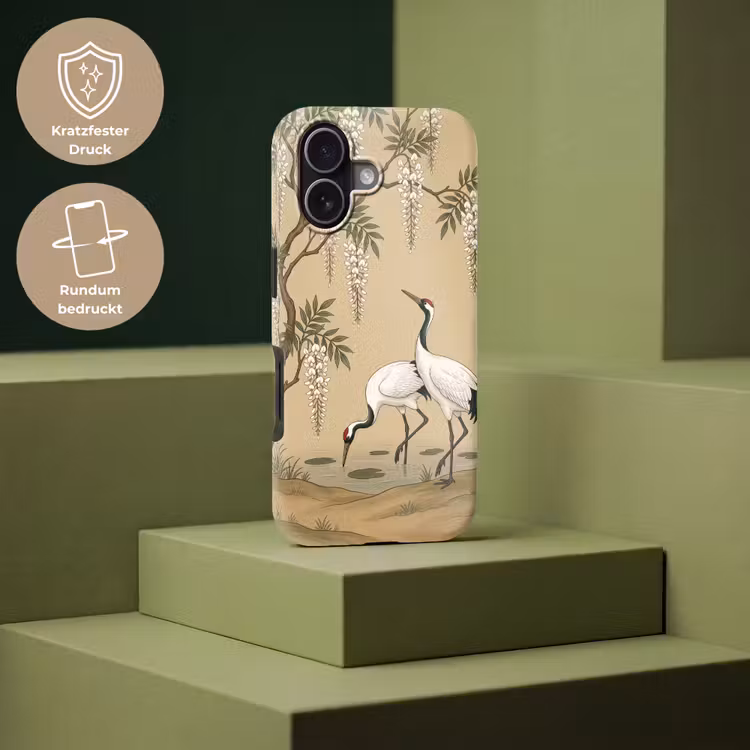 Kraanvogels - Water - Beige Toughcase MagSafe Apple iPhone 17 klein -USP_PrintM_DE