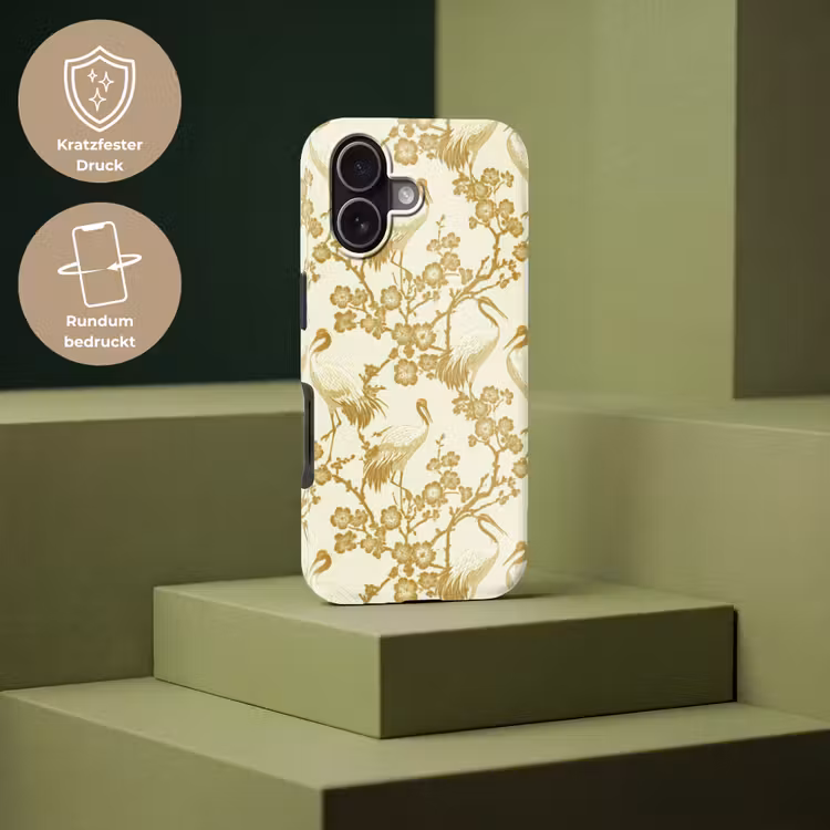 Kraanvogels - Kersenbloesem - Goud Toughcase MagSafe Apple iPhone 17 klein 1017 -USP_PrintM_DE
