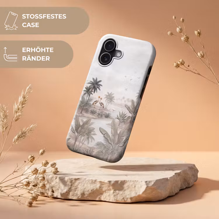 Kraanvogels - Palmbomen - Tropisch Toughcase MagSafe Apple iPhone 17 klein -USP_RandenV_DE