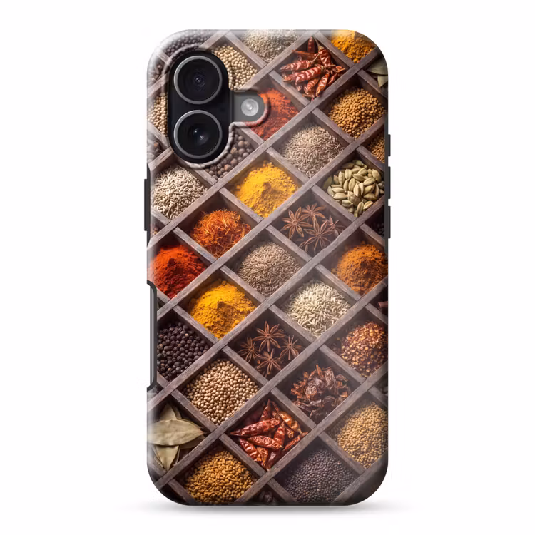 Handyhülle Toughcase - Kräuter – Holz – Essen - Kruiden - Houten - Eten Toughcase MagSafe Apple iPhone 17 klein