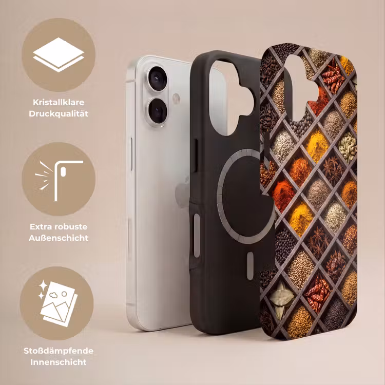 Handyhülle Toughcase - Kräuter – Holz – Essen - Kruiden - Houten - Eten Toughcase MagSafe Apple iPhone 17 klein