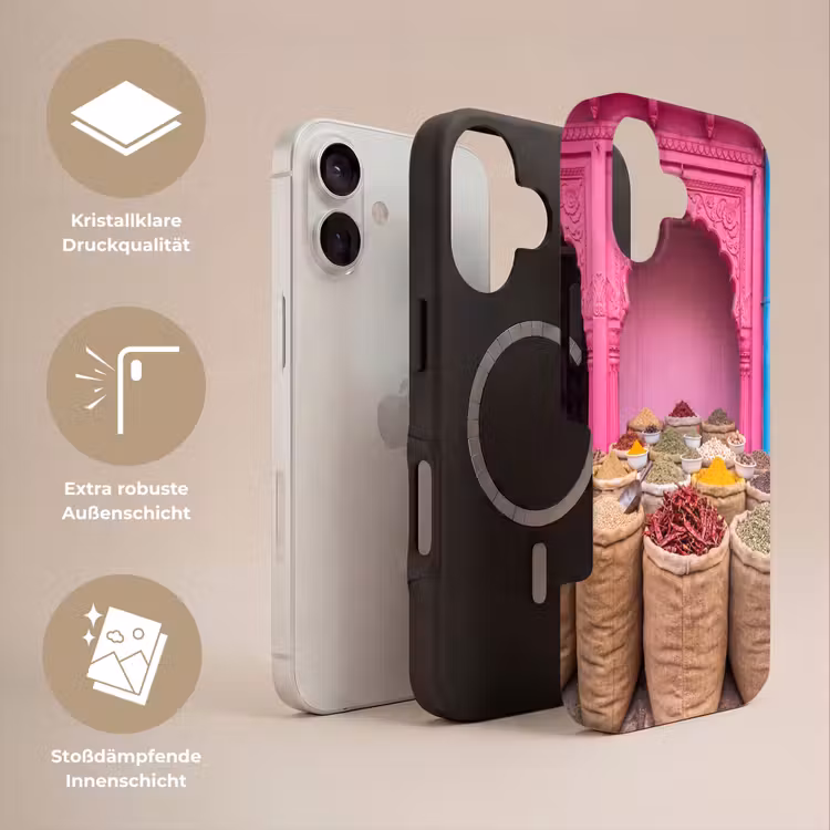 Handyhülle Toughcase - Kräuter – Markt – Rosa - Kruiden - Markt - Roze Toughcase MagSafe Apple iPhone 17 klein