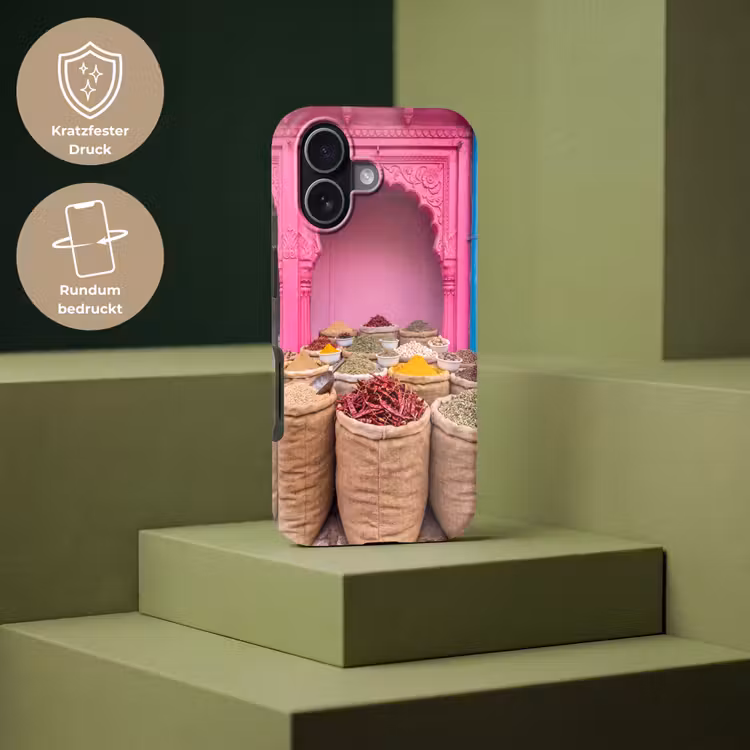 Handyhülle Toughcase - Kräuter – Markt – Rosa - Kruiden - Markt - Roze Toughcase MagSafe Apple iPhone 17 klein