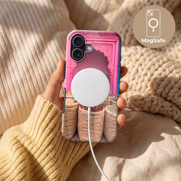 Handyhülle Toughcase - Kräuter – Markt – Rosa - Kruiden - Markt - Roze Toughcase MagSafe Apple iPhone 17 klein