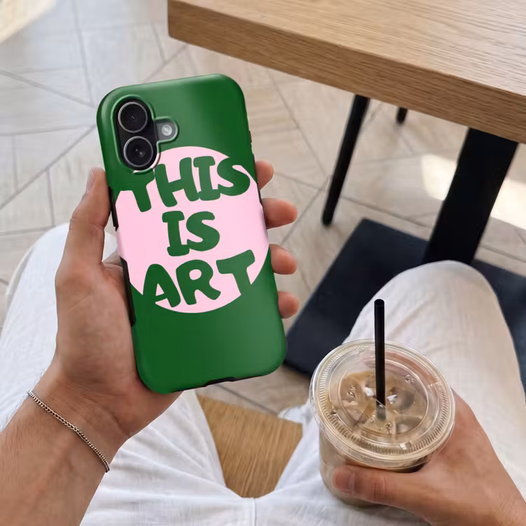 Cirkel - Roze - Tekst - Art Toughcase MagSafe Apple iPhone 17 klein -Sfeer1M