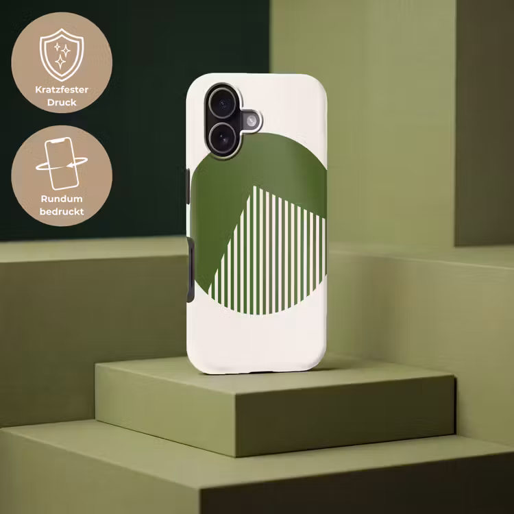 Cirkel - Strepen - Geometrisch - Abstract - Groen Toughcase MagSafe Apple iPhone 17 klein -USP_PrintM_DE