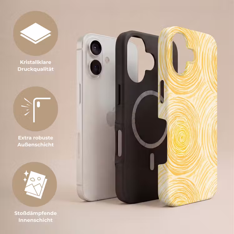 Cirkels - Abstract - Artistiek - Geel Toughcase MagSafe Apple iPhone 17 klein 1017 -USP_Lagen_DE