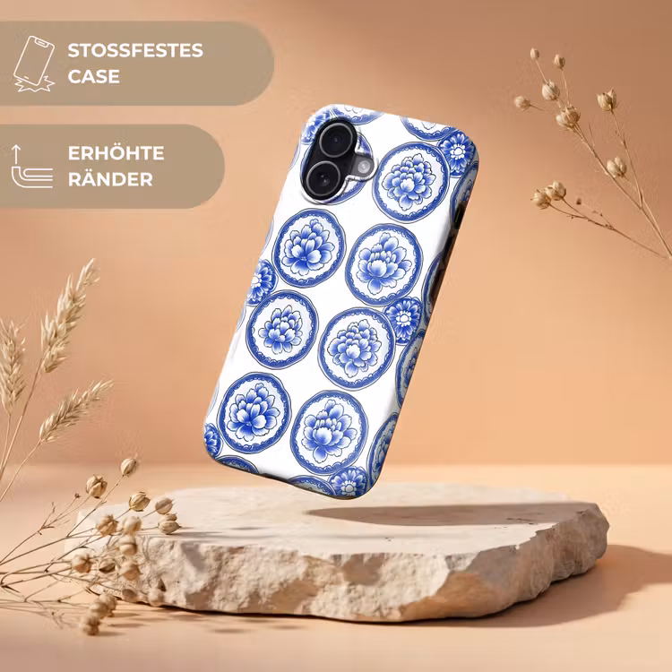 Cirkels - Bloemen - Blauw Toughcase MagSafe Apple iPhone 17 klein 1017 -USP_RandenV_DE