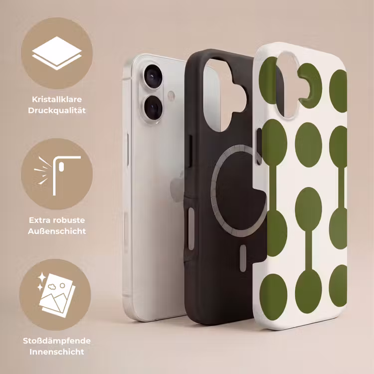 Cirkels - Geometrisch - Abstract - Modern - Groen Toughcase MagSafe Apple iPhone 17 klein -USP_Lagen_DE