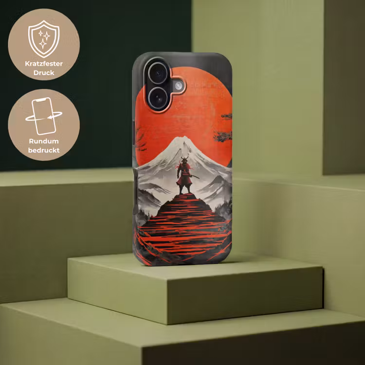 Krijger - Rode trappen - Zon - Berg Toughcase MagSafe Apple iPhone 17 klein -USP_PrintM_DE