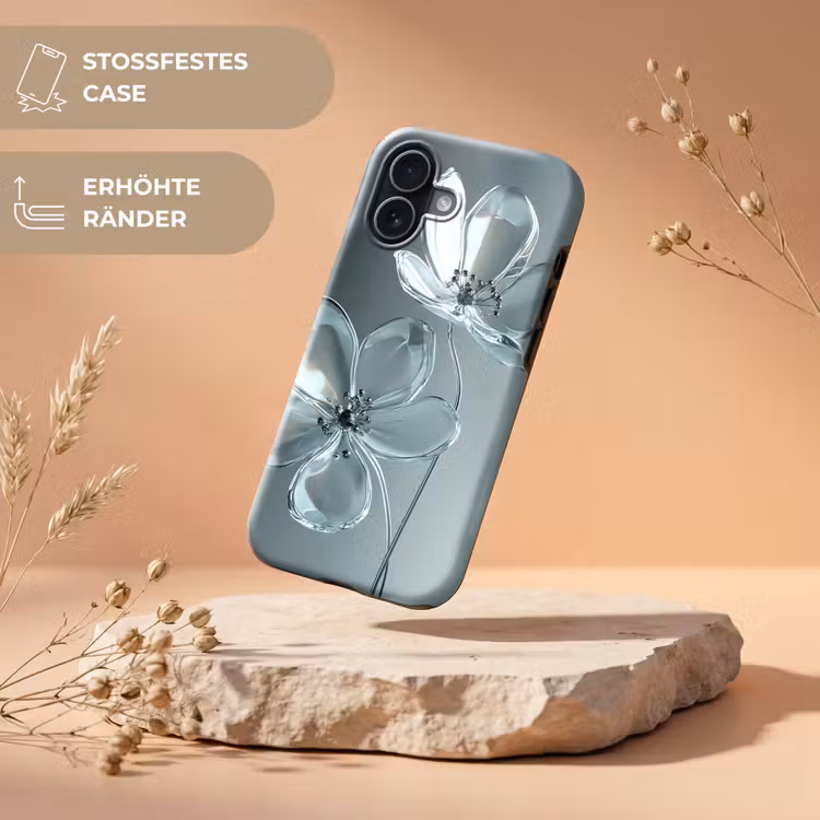 Kristal - Bloemen - Grijs Toughcase MagSafe Apple iPhone 17 klein -USP_RandenV_DE