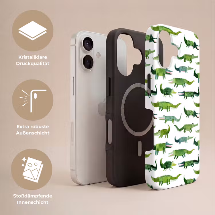krokodillen - Speels - Groen Toughcase MagSafe Apple iPhone 17 klein 1017 -USP_Lagen_DE