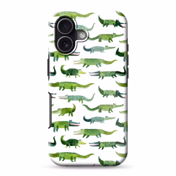 krokodillen - Speels - Groen Toughcase MagSafe Apple iPhone 17 klein 1017 -3d