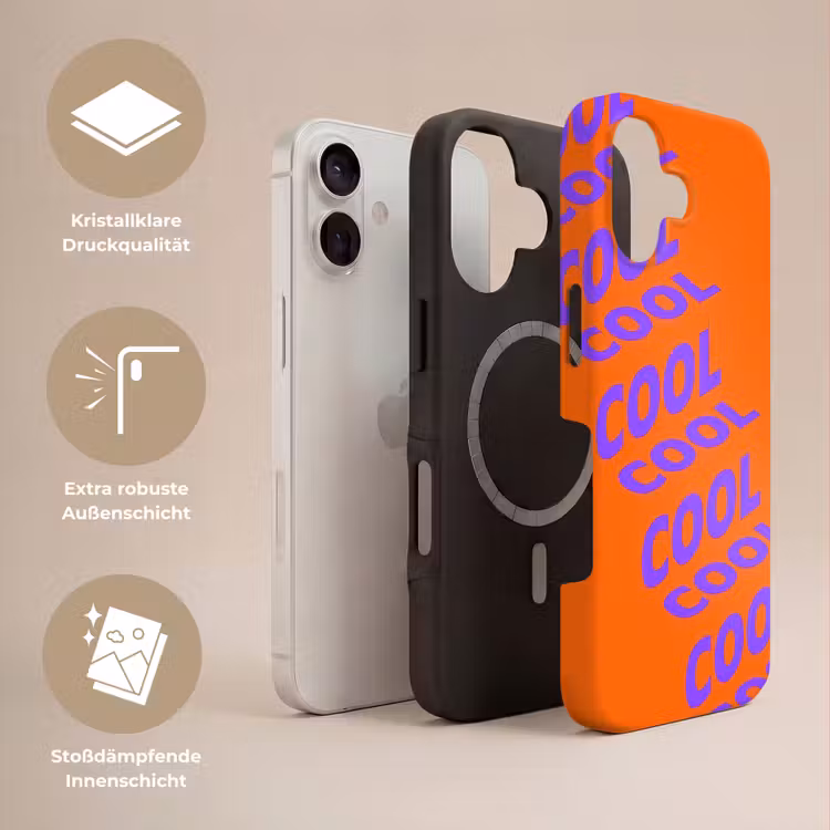 Cool - Paars - Oranje Toughcase MagSafe Apple iPhone 17 klein -USP_Lagen_DE