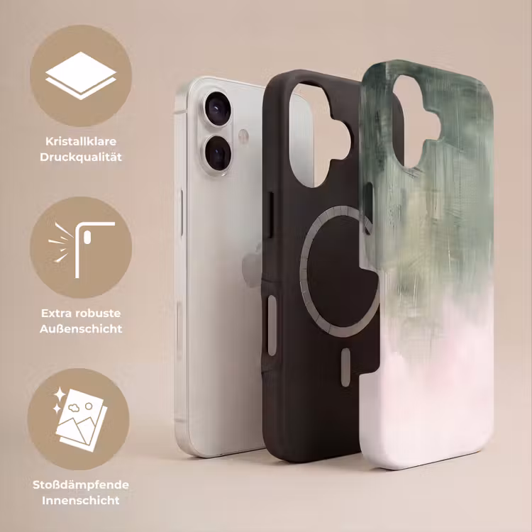 Kunst - Abstract - Modern - Groen - Roze Toughcase MagSafe Apple iPhone 17 klein -USP_Lagen_DE