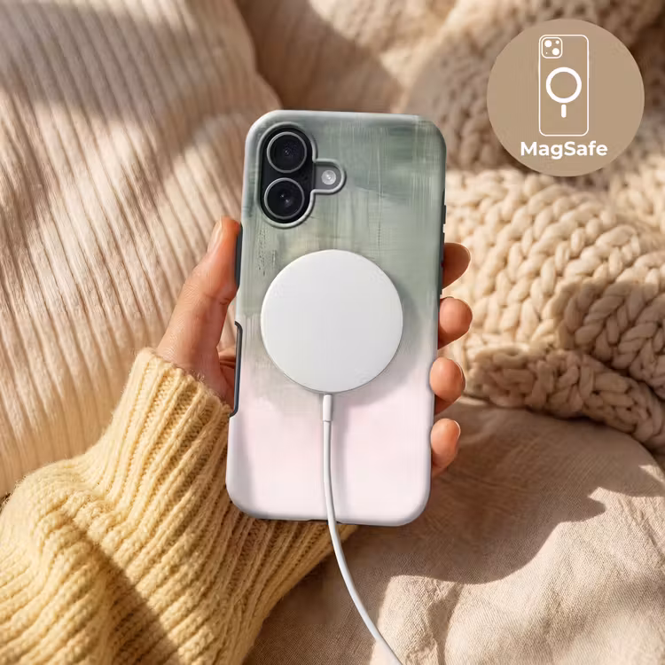 Kunst - Abstract - Modern - Groen - Roze Toughcase MagSafe Apple iPhone 17 klein -USP_MagsafeV