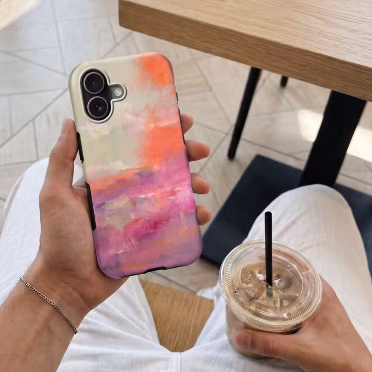 Kunst - Vloeiend - Overgangen - Oranje Toughcase MagSafe Apple iPhone 17 klein -Sfeer1M