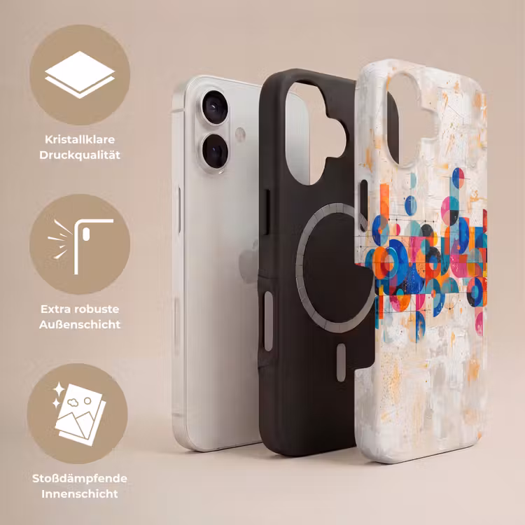 Kunst - Geometrisch - Abstract - Kleurrijk Toughcase MagSafe Apple iPhone 17 klein -USP_Lagen_DE