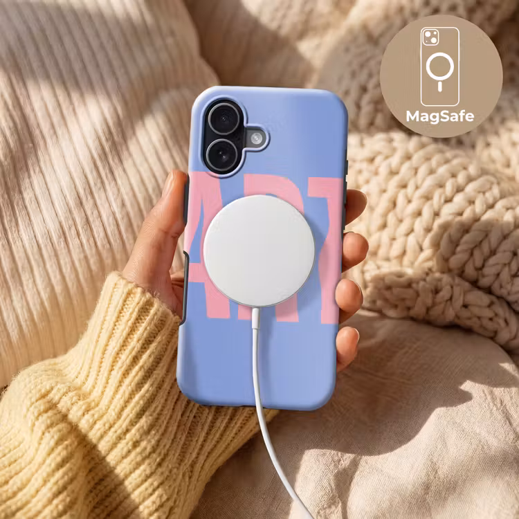 Art - Roze - Blauw Toughcase MagSafe Apple iPhone 17 klein -USP_MagsafeV