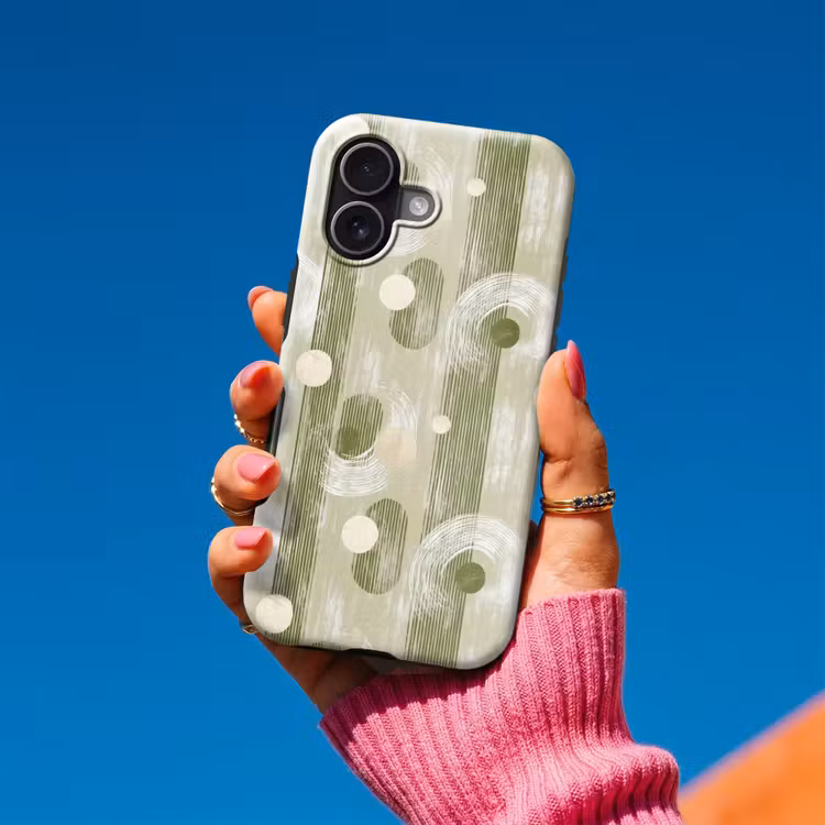 Artistiek - Modern - Groen Toughcase MagSafe Apple iPhone 17 klein 1017 -Sfeer1V