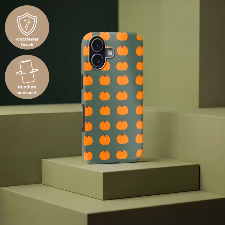 Pompoen - Patroon - Oranje Toughcase MagSafe Apple iPhone 17 klein 1017 -USP_PrintM_DE