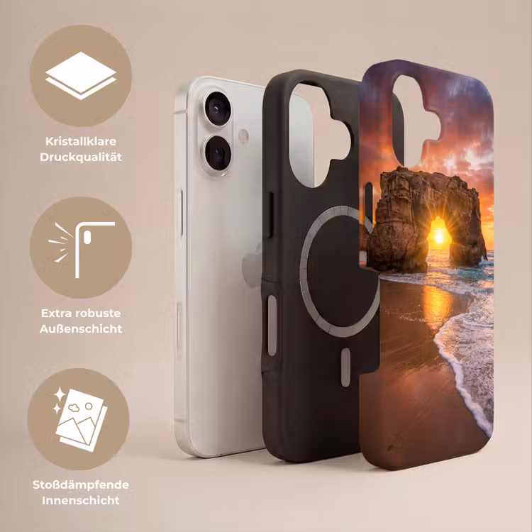 Kust - Rots - Zonsondergang - Zee - Natuur Toughcase MagSafe Apple iPhone 17 klein -USP_Lagen_DE