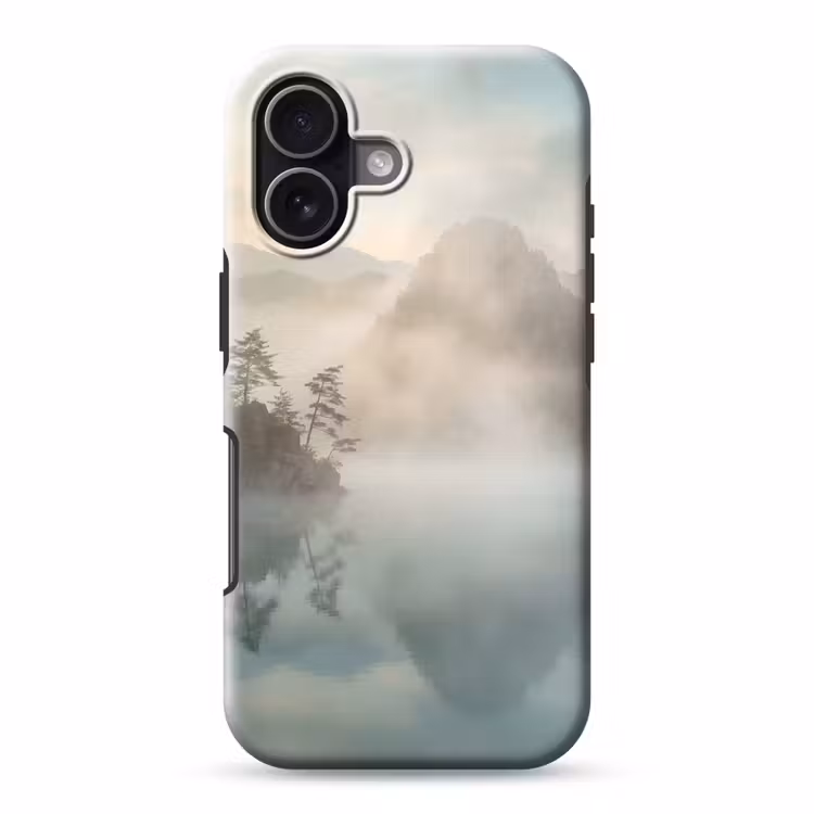 Landschap - Bergen - Mist - Water - Natuur Toughcase MagSafe Apple iPhone 17 klein -3d