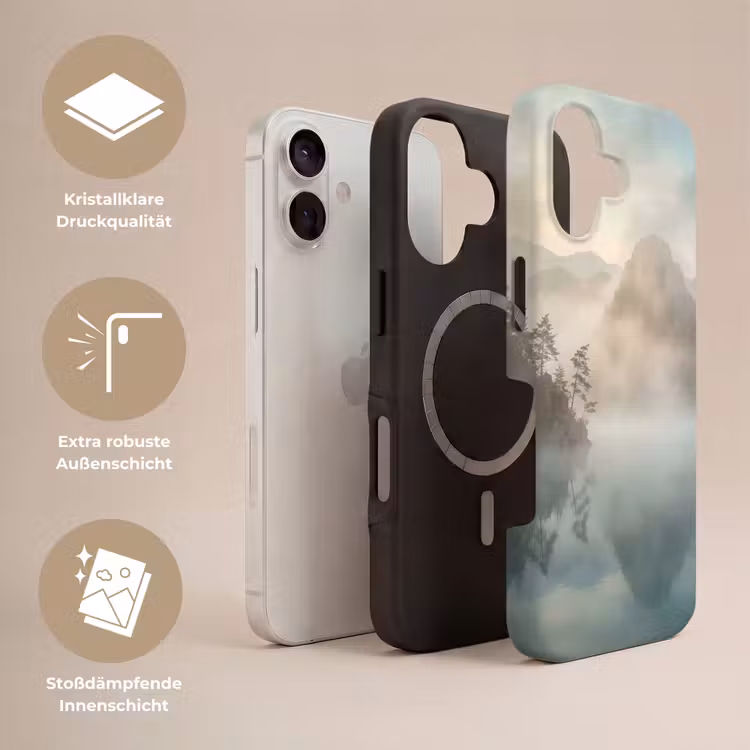 Landschap - Bergen - Mist - Water - Natuur Toughcase MagSafe Apple iPhone 17 klein -USP_Lagen_DE