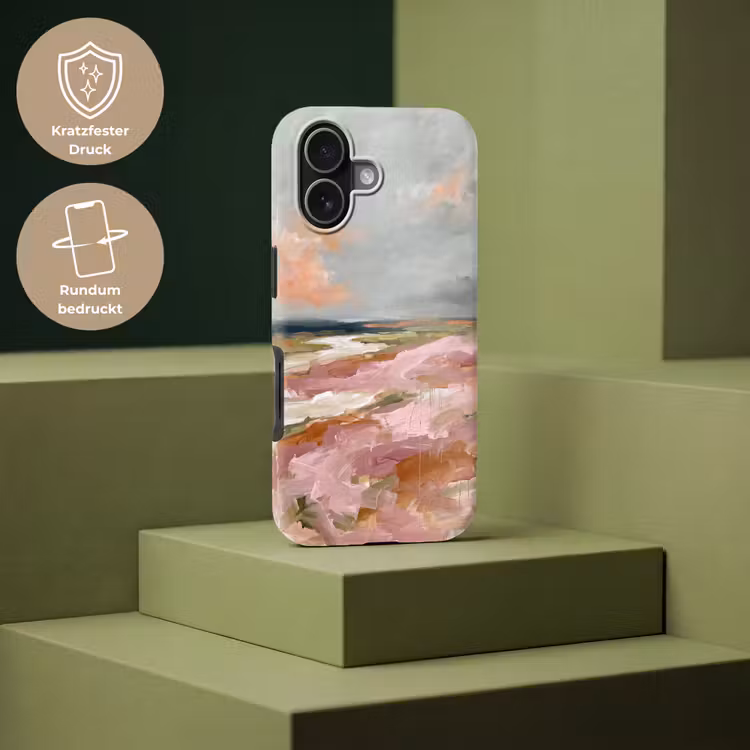 Landschap - Rivier - Abstract - Roze - Groen Toughcase MagSafe Apple iPhone 17 klein -USP_PrintM_DE