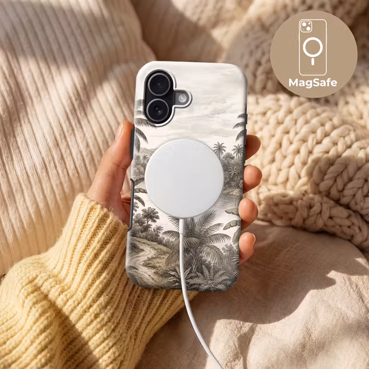 Landschap - Rivier - Boot - Tropisch - Vintage Toughcase MagSafe Apple iPhone 17 klein -USP_MagsafeV