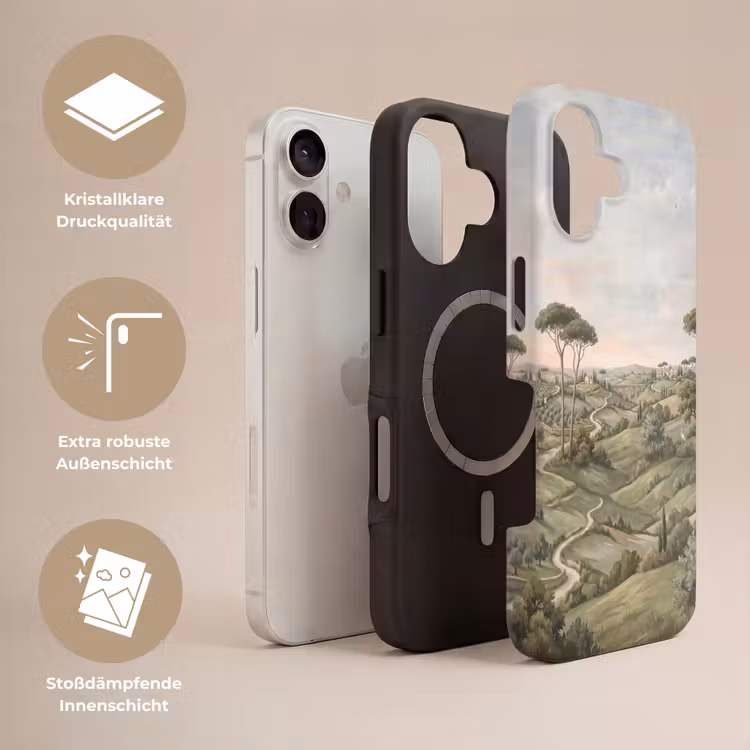 Landschap - Heuvels - Zandpad - Groen Toughcase MagSafe Apple iPhone 17 klein -USP_Lagen_DE