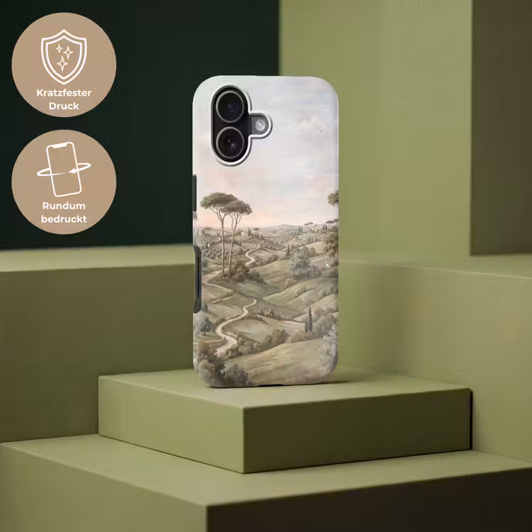 Landschap - Heuvels - Zandpad - Groen Toughcase MagSafe Apple iPhone 17 klein -USP_PrintM_DE