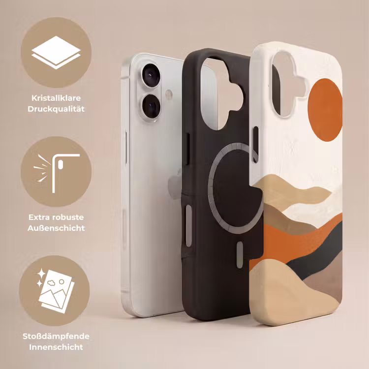 Landschap - Heuvels - Zon - Abstract - Oranje Toughcase MagSafe Apple iPhone 17 klein -USP_Lagen_DE