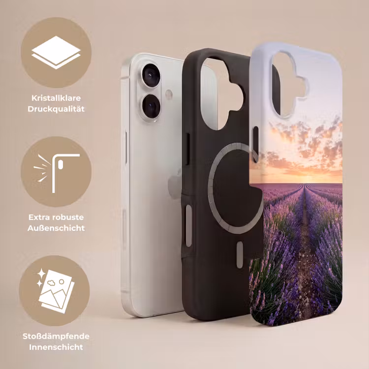 Landschap - Lavendelveld - Paars Toughcase MagSafe Apple iPhone 17 klein -USP_Lagen_DE