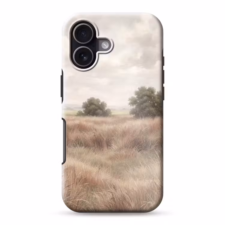 Landschap - Minimalistisch - Beige Toughcase MagSafe Apple iPhone 17 klein -3d