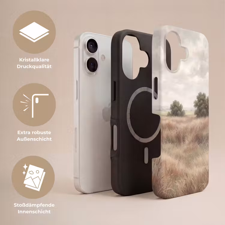 Landschap - Minimalistisch - Beige Toughcase MagSafe Apple iPhone 17 klein -USP_Lagen_DE