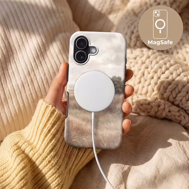 Landschap - Minimalistisch - Beige Toughcase MagSafe Apple iPhone 17 klein -USP_MagsafeV