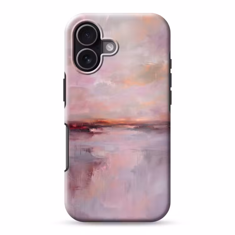 Landschap - Zonsondergang - Abstract - Modern - Roze Toughcase MagSafe Apple iPhone 17 klein -3d